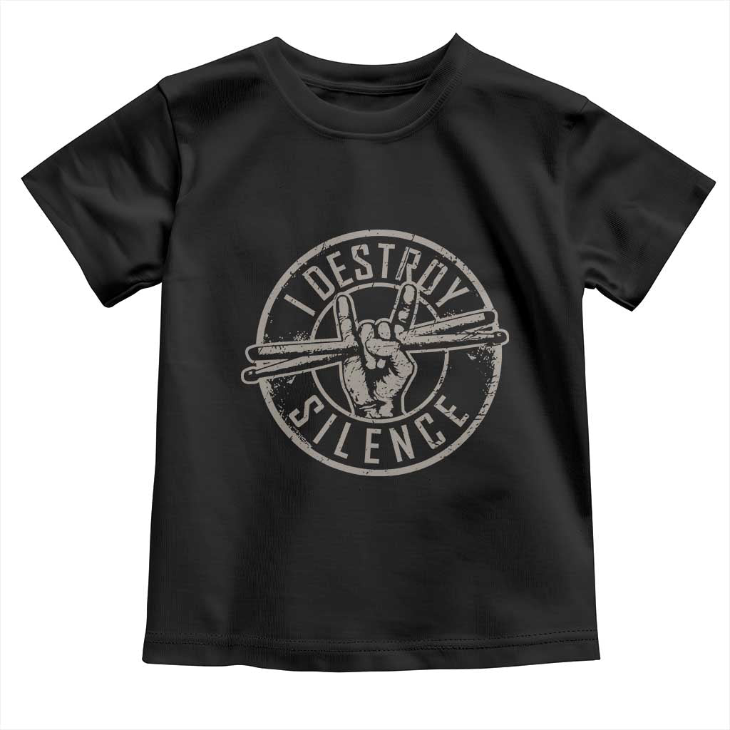 Funny Drummer Toddler T Shirt Musician Gift Percussion Lover TS10 Black Print Your Wear