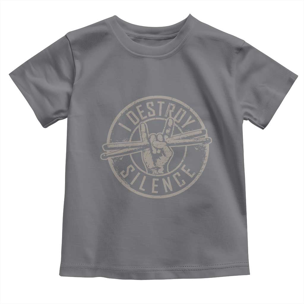 Funny Drummer Toddler T Shirt Musician Gift Percussion Lover TS10 Charcoal Print Your Wear