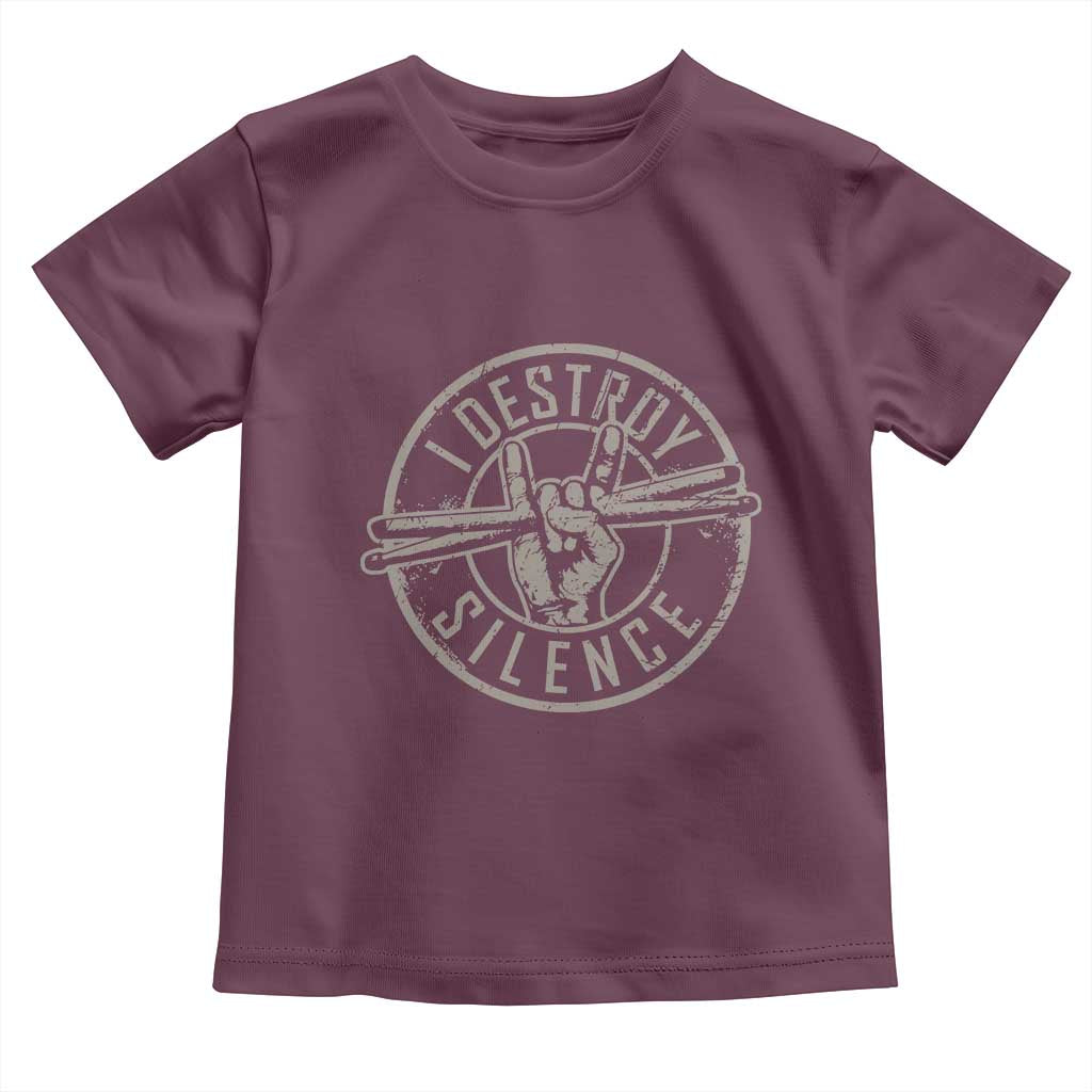 Funny Drummer Toddler T Shirt Musician Gift Percussion Lover TS10 Maroon Print Your Wear