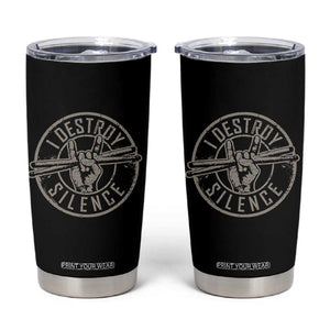 Funny Drummer Tumbler Cup Musician Gift Percussion Lover TS10 Black Print Your Wear