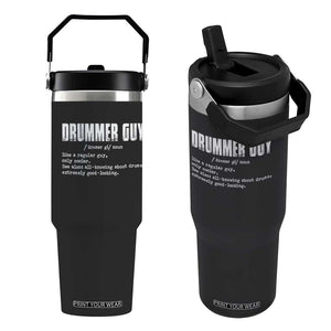 Funny Drummer Guy Flip Straw Tumbler Definition Vintage Drums Drumming TS10 One Size: 30 oz Black Print Your Wear