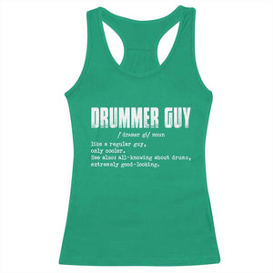 Funny Drummer Guy Racerback Tank Top Definition Vintage Drums Drumming TS10 Irish Green Print Your Wear