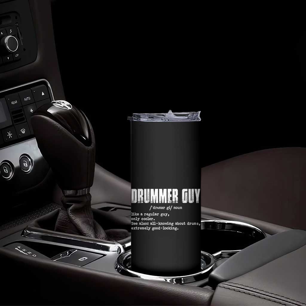Funny Drummer Guy Skinny Tumbler Definition Vintage Drums Drumming TS10 Print Your Wear