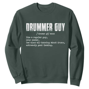 Funny Drummer Guy Sweatshirt Definition Vintage Drums Drumming TS10 Dark Forest Green Print Your Wear