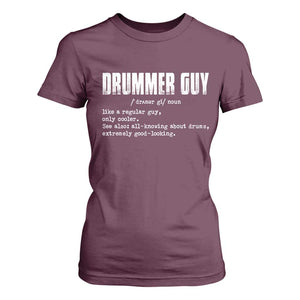Funny Drummer Guy T Shirt For Women Definition Vintage Drums Drumming TS10 Maroon Print Your Wear
