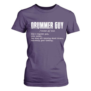 Funny Drummer Guy T Shirt For Women Definition Vintage Drums Drumming TS10 Purple Print Your Wear