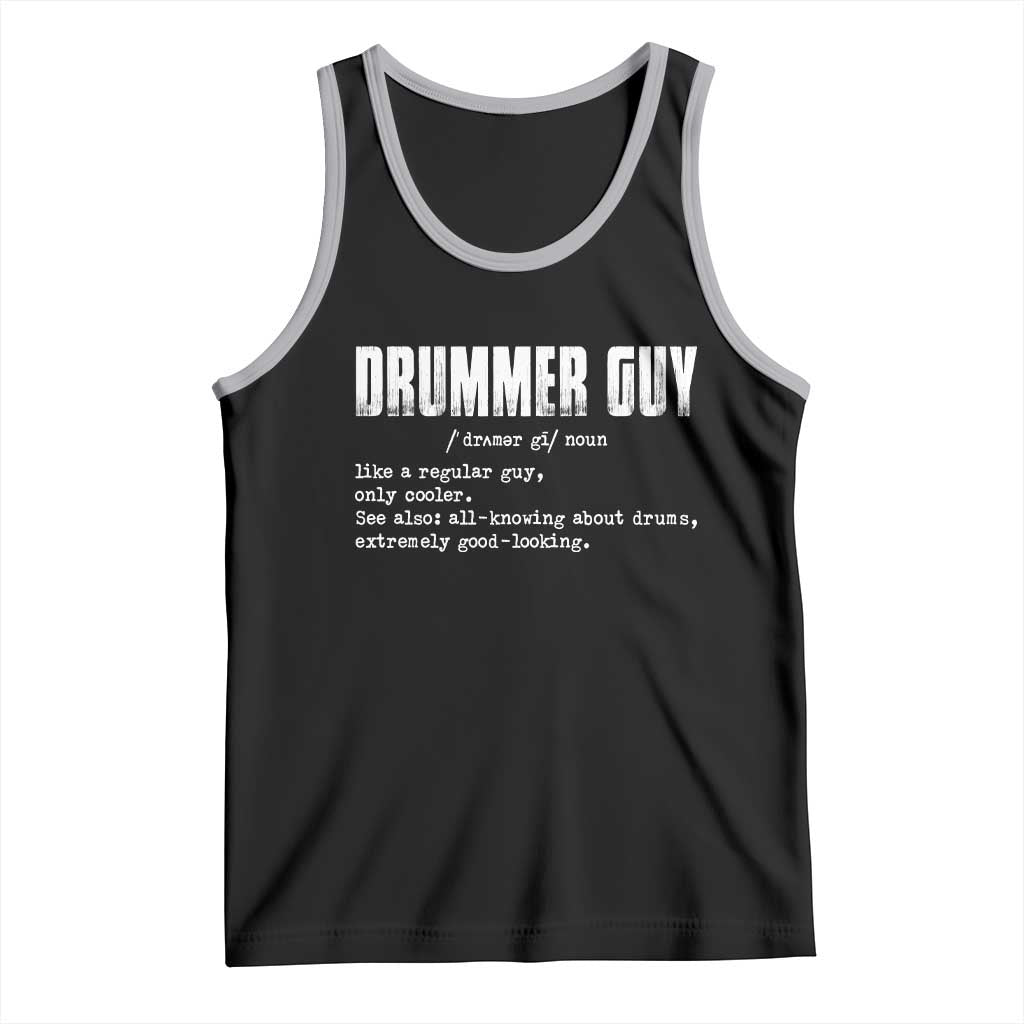 Funny Drummer Guy Tank Top Definition Vintage Drums Drumming TS10 Black Athletic Heather Print Your Wear
