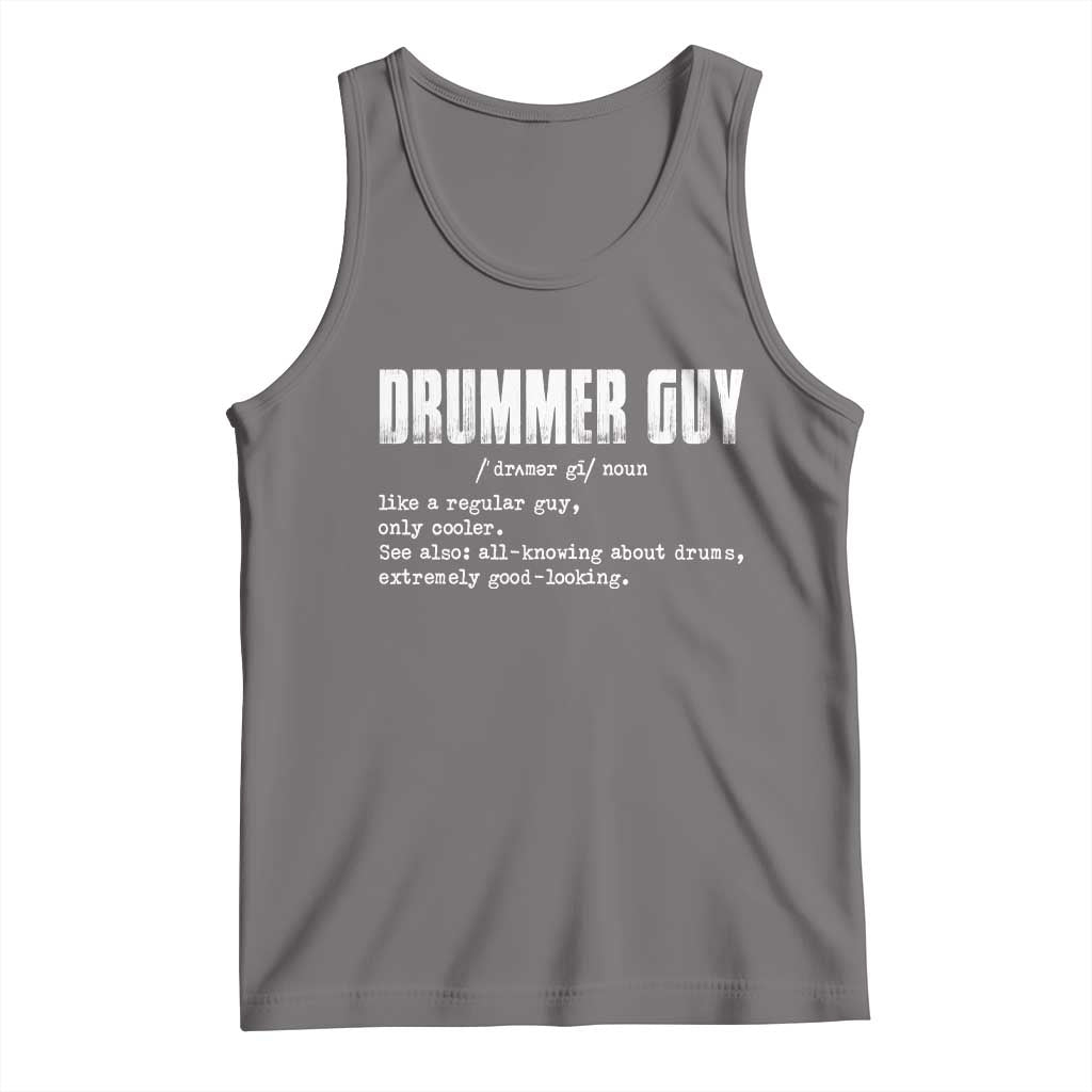 Funny Drummer Guy Tank Top Definition Vintage Drums Drumming TS10 Deep Heather Print Your Wear