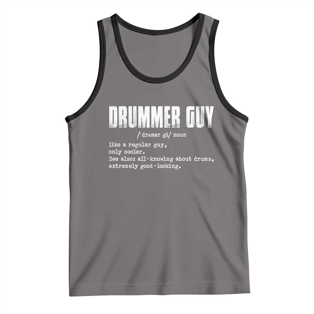 Funny Drummer Guy Tank Top Definition Vintage Drums Drumming TS10 Deep Heather Black Print Your Wear