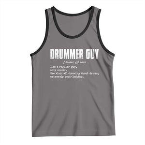 Funny Drummer Guy Tank Top Definition Vintage Drums Drumming TS10 Deep Heather Black Print Your Wear