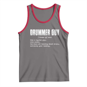 Funny Drummer Guy Tank Top Definition Vintage Drums Drumming TS10 Deep Heather Red Print Your Wear