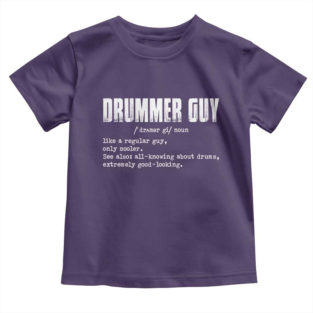 Funny Drummer Guy Toddler T Shirt Definition Vintage Drums Drumming TS10 Purple Print Your Wear