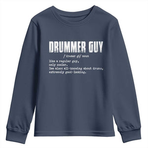 Funny Drummer Guy Youth Sweatshirt Definition Vintage Drums Drumming TS10 Navy Print Your Wear
