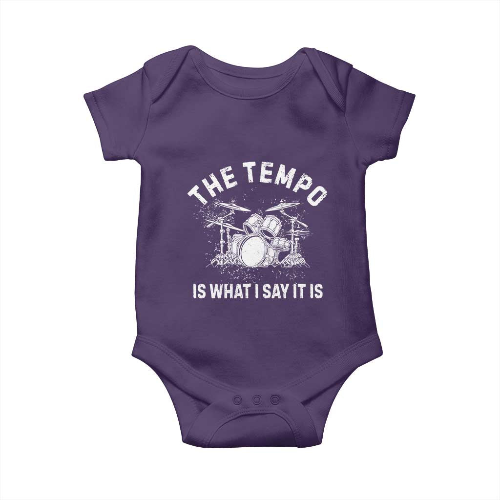 Funny Drummer Baby Onesie Retro The Tempo Is What I Say It is TS10 Purple Print Your Wear