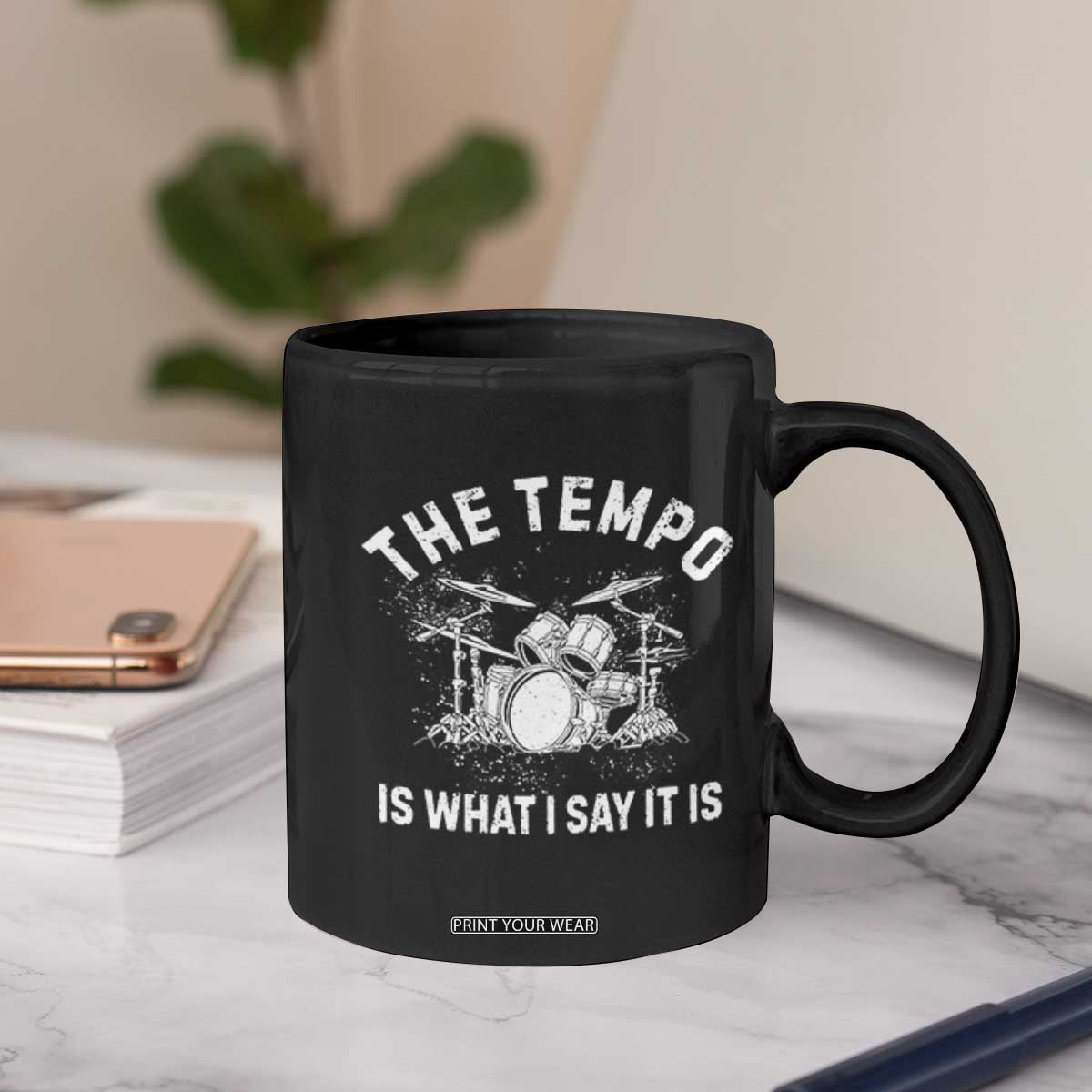 Funny Drummer Coffee Mug Retro The Tempo Is What I Say It is TS10 Print Your Wear
