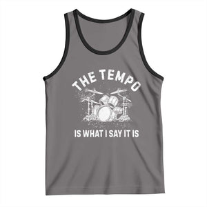 Funny Drummer Tank Top Retro The Tempo Is What I Say It is TS10 Deep Heather Black Print Your Wear