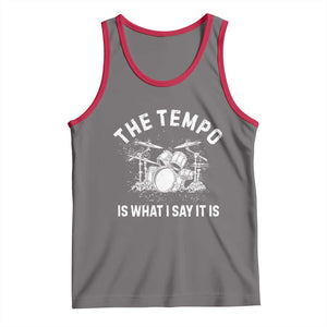 Funny Drummer Tank Top Retro The Tempo Is What I Say It is TS10 Deep Heather Red Print Your Wear