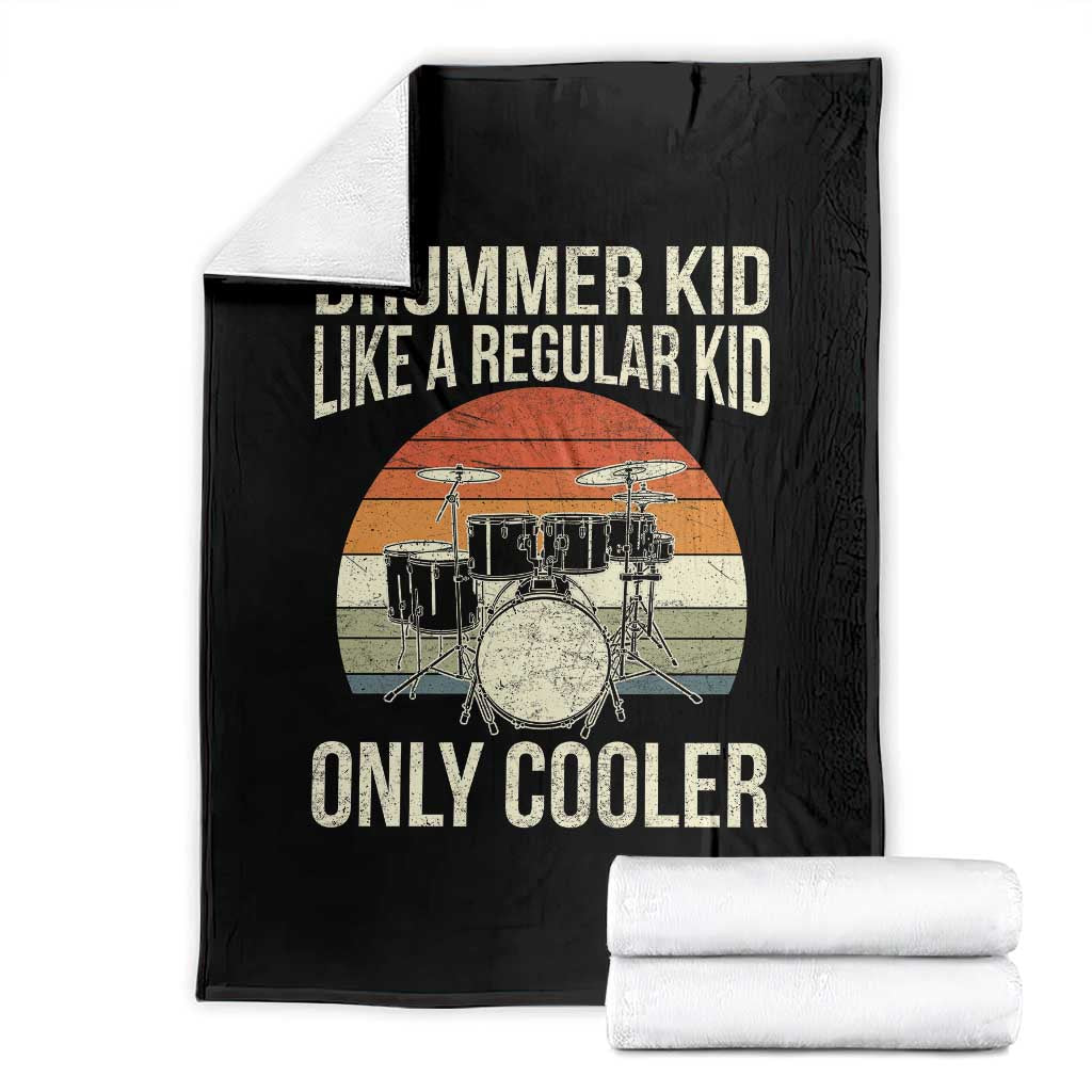 Funny Drummer Kid Throw Blanket Like A Regular Kid But Cooler Boys Girls Kids TS10 Black Print Your Wear