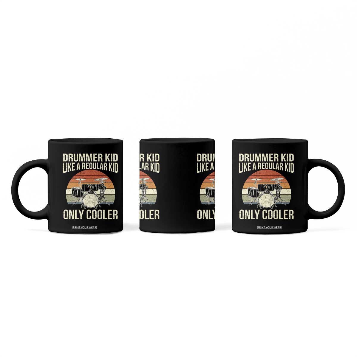 Funny Drummer Kid Coffee Mug Like A Regular Kid But Cooler Boys Girls Kids TS10 Print Your Wear