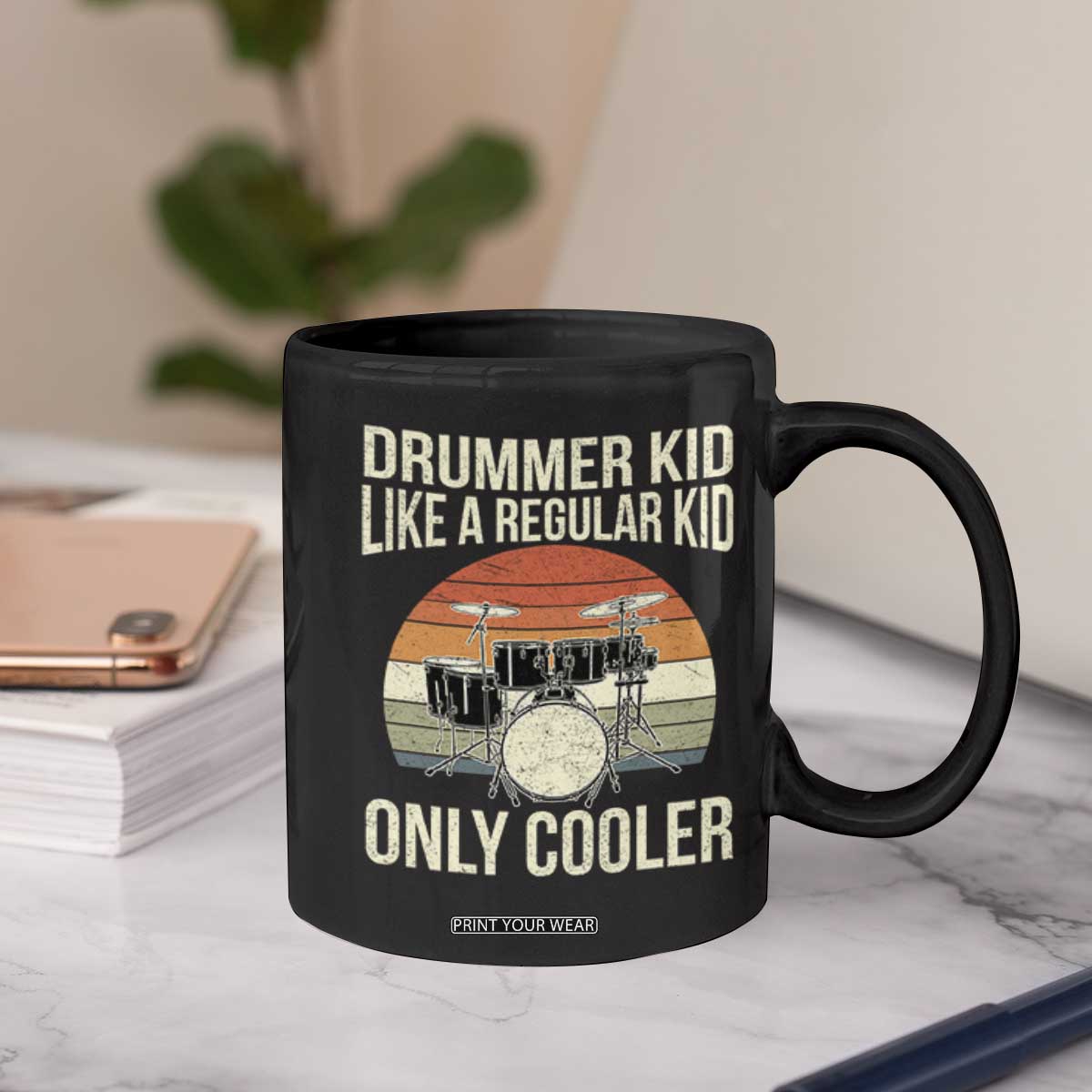 Funny Drummer Kid Coffee Mug Like A Regular Kid But Cooler Boys Girls Kids TS10 Print Your Wear