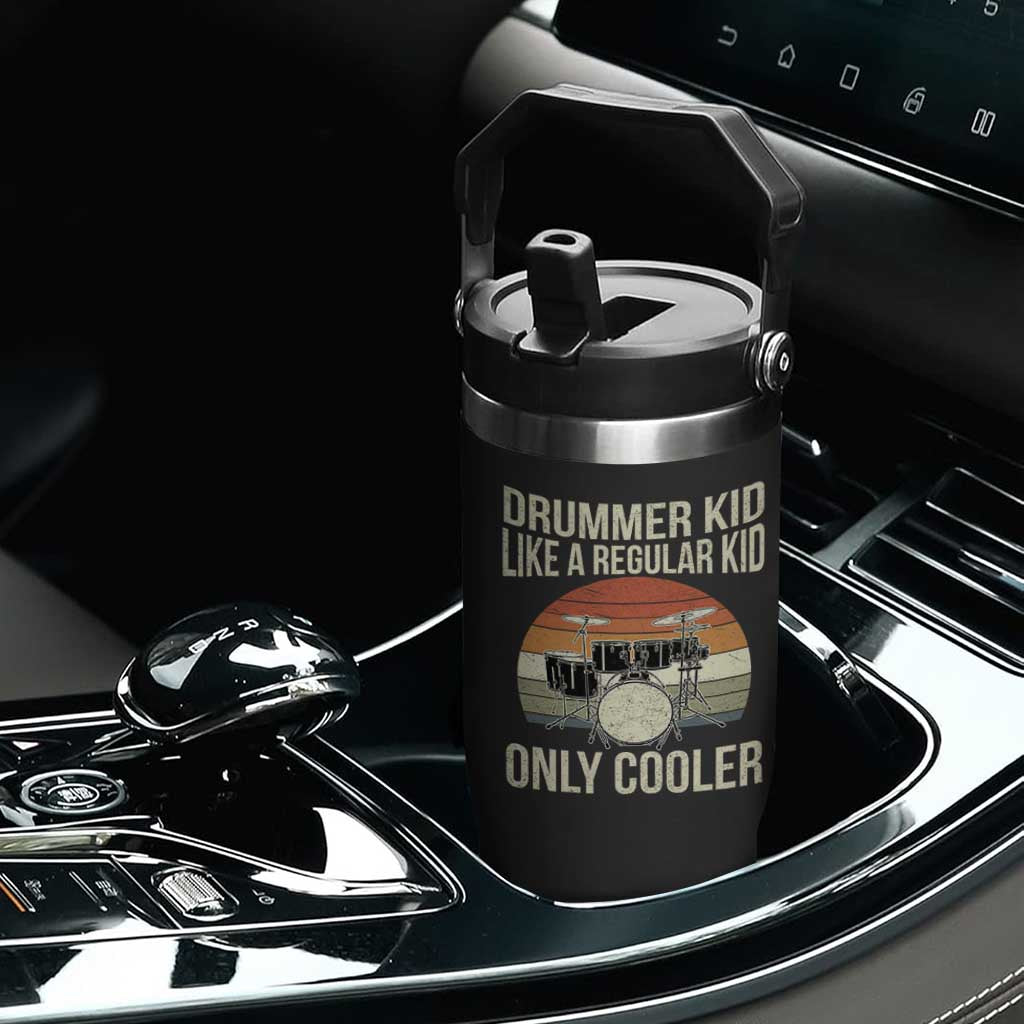Funny Drummer Kid Flip Straw Tumbler Like A Regular Kid But Cooler Boys Girls Kids TS10 Print Your Wear