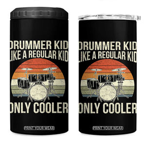 Funny Drummer Kid 4 in 1 Can Cooler Tumbler Like A Regular Kid But Cooler Boys Girls Kids TS10 One Size: 16 oz Black Print Your Wear