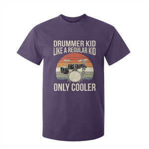 Funny Drummer Kid T Shirt For Kid Like A Regular Kid But Cooler Boys Girls Kids TS10 Purple Print Your Wear