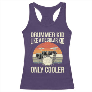 Funny Drummer Kid Racerback Tank Top Like A Regular Kid But Cooler Boys Girls Kids TS10 Purple Print Your Wear