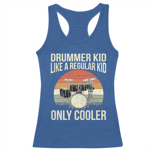 Funny Drummer Kid Racerback Tank Top Like A Regular Kid But Cooler Boys Girls Kids TS10 Royal Blue Print Your Wear