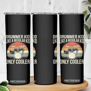 Funny Drummer Kid Skinny Tumbler Like A Regular Kid But Cooler Boys Girls Kids TS10 Print Your Wear