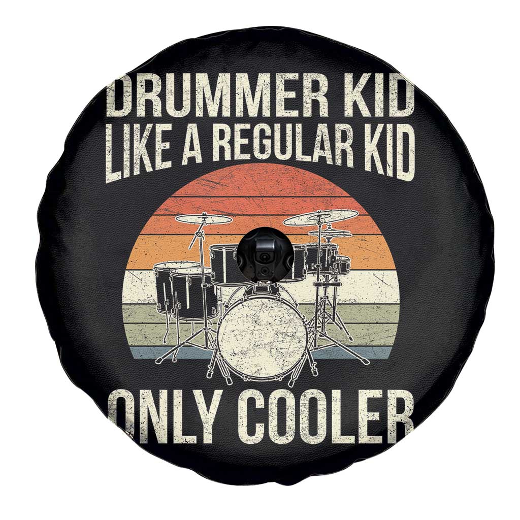 Funny Drummer Kid Spare Tire Cover Like A Regular Kid But Cooler Boys Girls Kids TS10 Print Your Wear