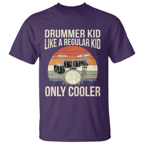 Funny Drummer Kid T Shirt Like A Regular Kid But Cooler Boys Girls Kids TS10 Purple Print Your Wear