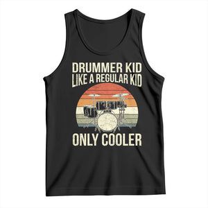 Funny Drummer Kid Tank Top Like A Regular Kid But Cooler Boys Girls Kids TS10 Black Print Your Wear