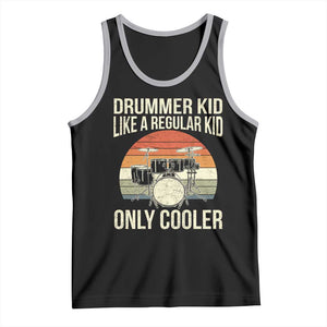 Funny Drummer Kid Tank Top Like A Regular Kid But Cooler Boys Girls Kids TS10 Black Athletic Heather Print Your Wear