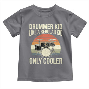 Funny Drummer Kid Toddler T Shirt Like A Regular Kid But Cooler Boys Girls Kids TS10 Charcoal Print Your Wear