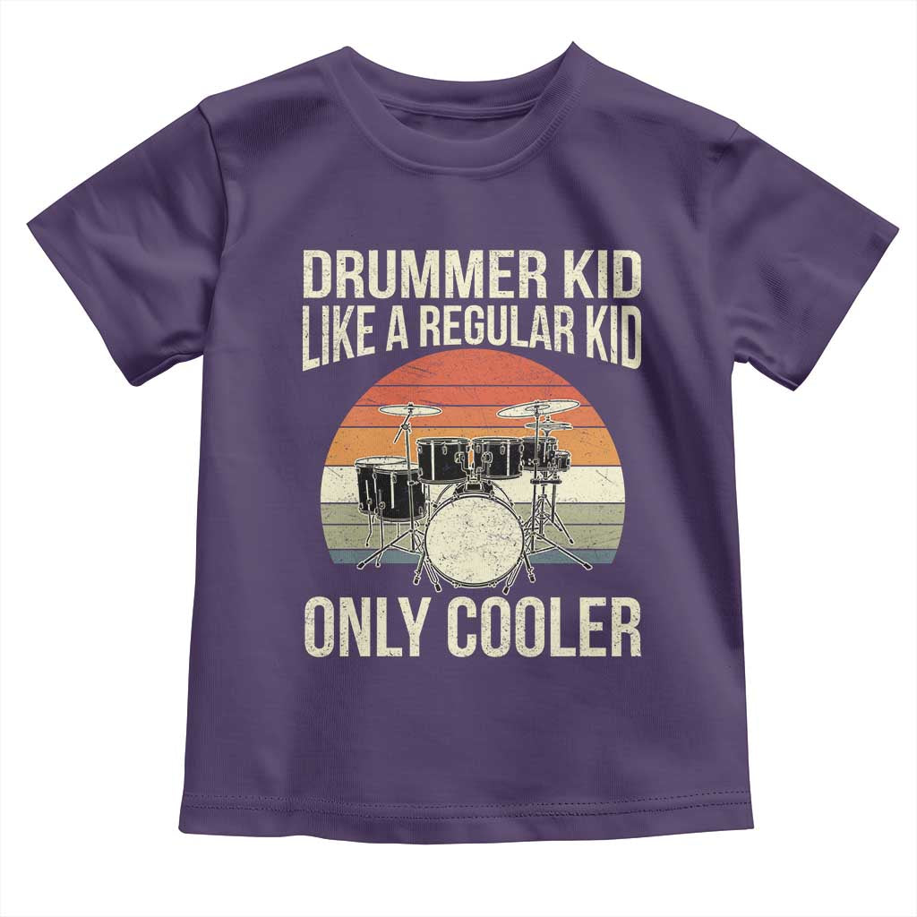 Funny Drummer Kid Toddler T Shirt Like A Regular Kid But Cooler Boys Girls Kids TS10 Purple Print Your Wear