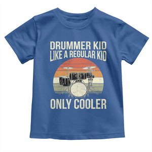 Funny Drummer Kid Toddler T Shirt Like A Regular Kid But Cooler Boys Girls Kids TS10 Royal Blue Print Your Wear