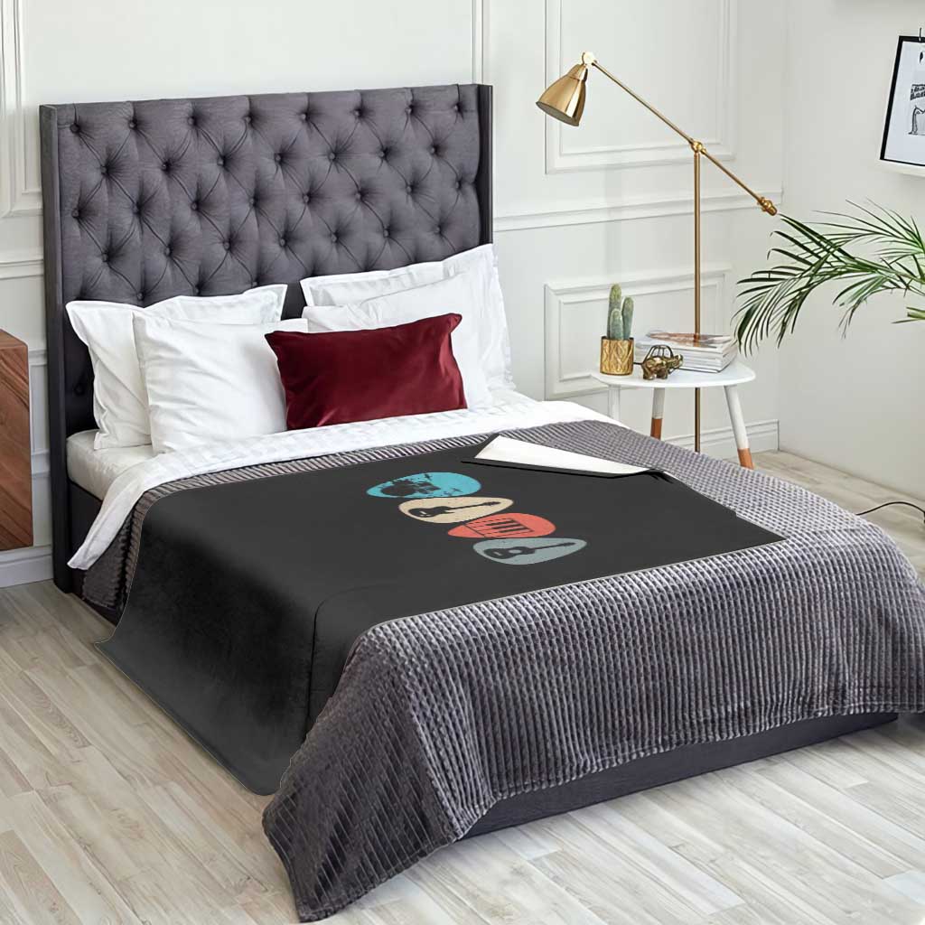 Guitar Pick Throw Blanket Retro Music Instrument TS10 Print Your Wear
