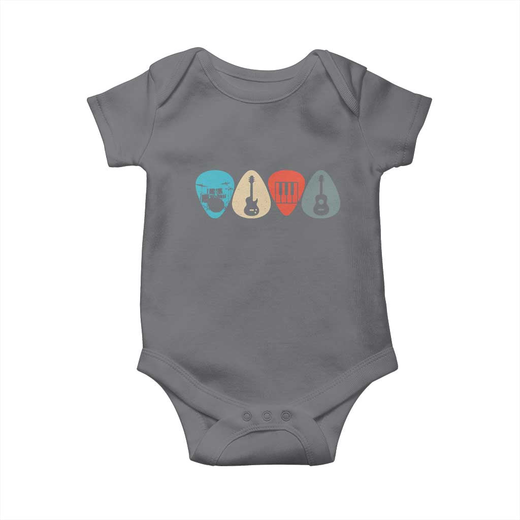 Guitar Pick Baby Onesie Retro Music Instrument TS10 Charcoal Print Your Wear
