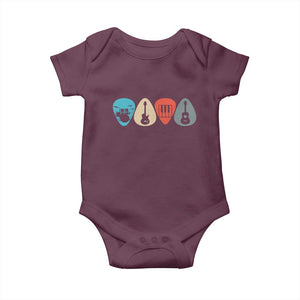 Guitar Pick Baby Onesie Retro Music Instrument TS10 Maroon Print Your Wear