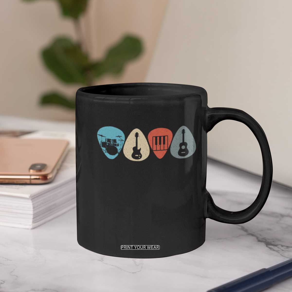 Guitar Pick Coffee Mug Retro Music Instrument TS10 Print Your Wear