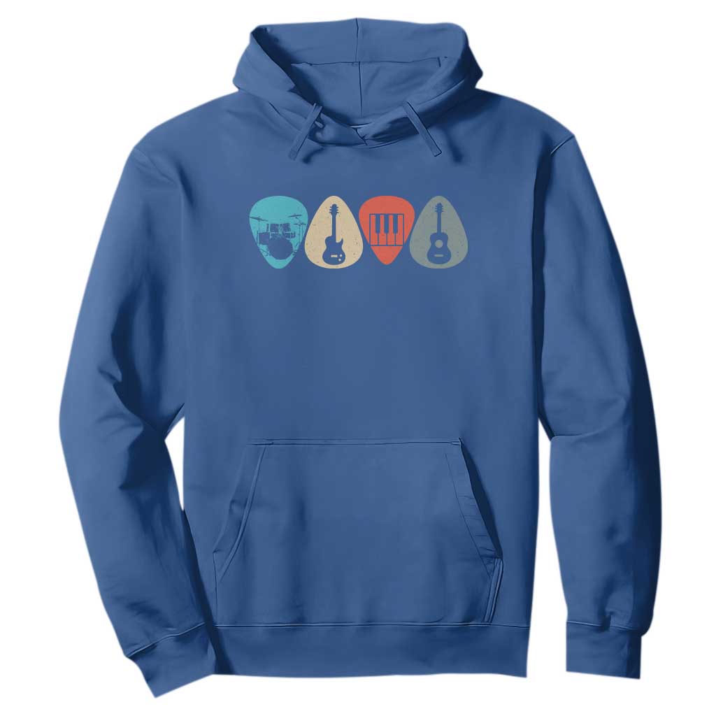 Guitar Pick Hoodie Retro Music Instrument TS10 Royal Blue Print Your Wear