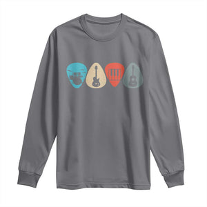 Guitar Pick Long Sleeve Shirt Retro Music Instrument TS10 Charcoal Print Your Wear