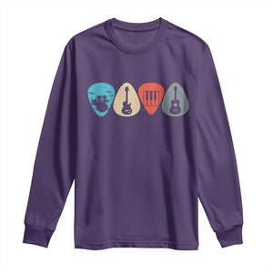 Guitar Pick Long Sleeve Shirt Retro Music Instrument TS10 Purple Print Your Wear