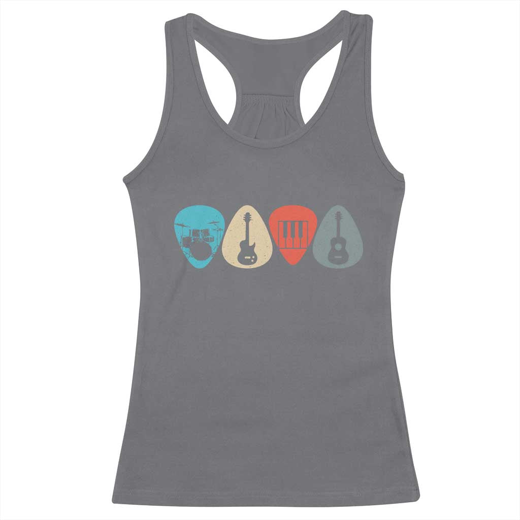 Guitar Pick Racerback Tank Top Retro Music Instrument TS10 Charcoal Print Your Wear