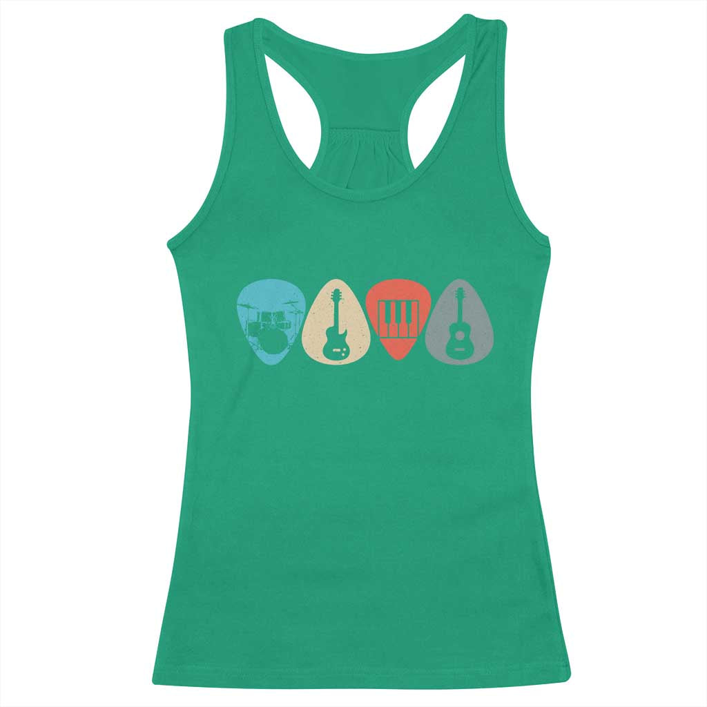 Guitar Pick Racerback Tank Top Retro Music Instrument TS10 Irish Green Print Your Wear