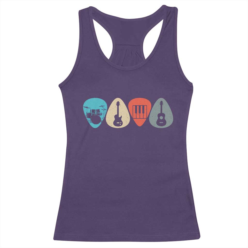 Guitar Pick Racerback Tank Top Retro Music Instrument TS10 Purple Print Your Wear