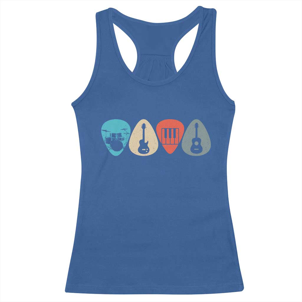 Guitar Pick Racerback Tank Top Retro Music Instrument TS10 Royal Blue Print Your Wear