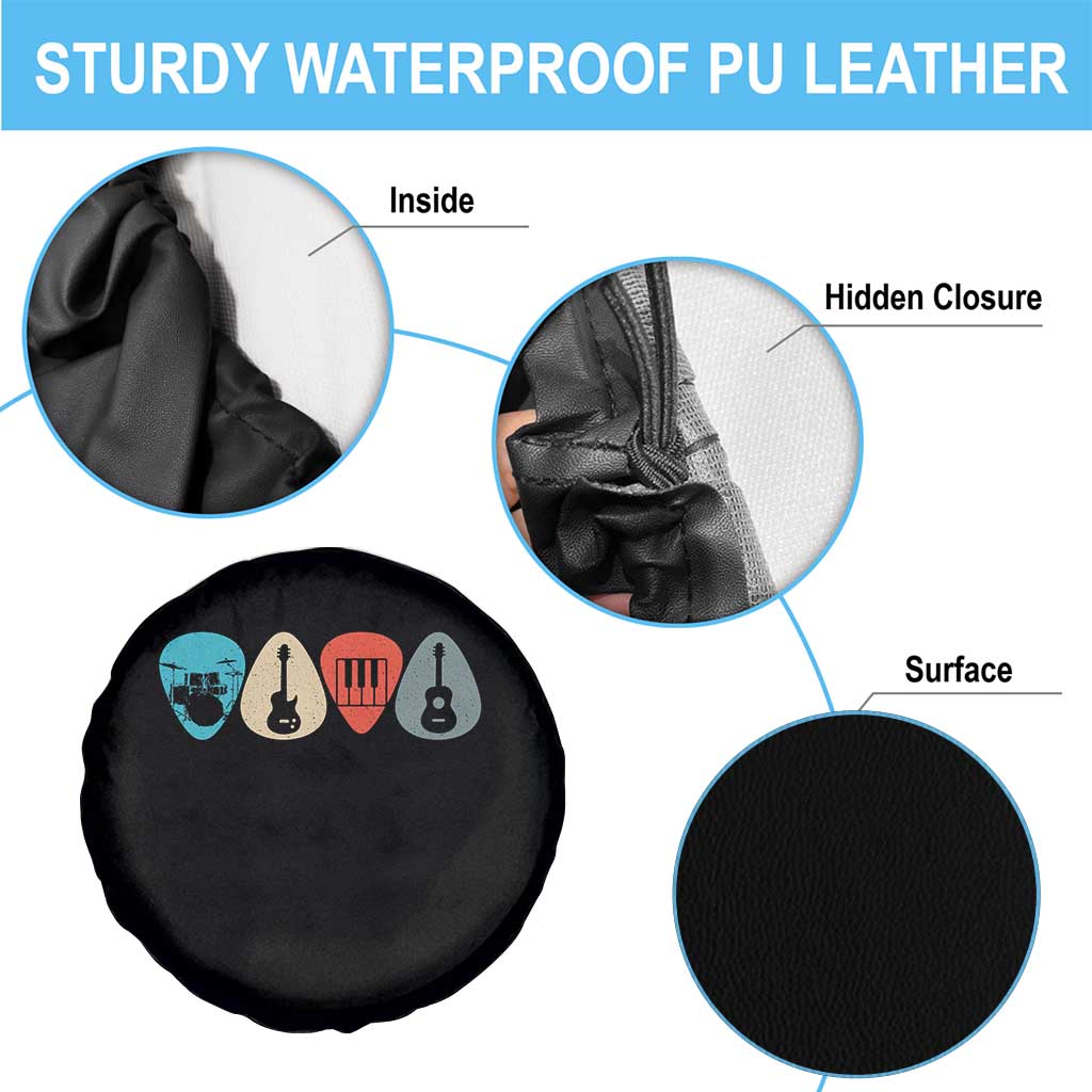 Guitar Pick Spare Tire Cover Retro Music Instrument TS10 Print Your Wear