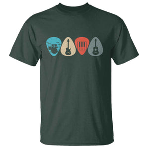 Guitar Pick T Shirt Retro Music Instrument TS10 Dark Forest Green Print Your Wear